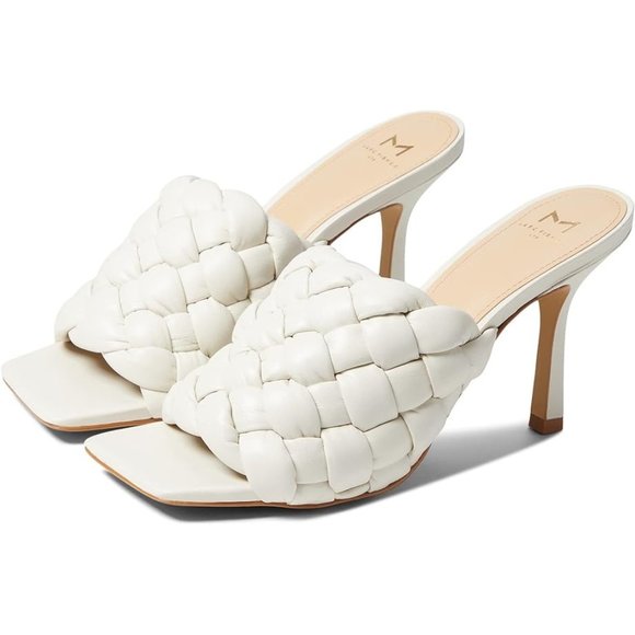 Marc Fisher Shoes - 🆕 MARC FISHER Dakina Woven Slides Sandals Shoes Ivory 7.5
